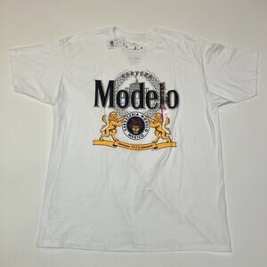 Modelo Especial Beer Graphic T-Shirt Men’s 2XL White 100% Cotton NWT Tee